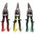 HURRICANE 3 Pcs Aviation Tin Snips Set Metal Cutter Shear for Cut Sheet Metal Chrome Vanadium Steel Straight Left and Right Ergonomical Tyre Grip Handle with Safety Latch 3 Piece Regular Set: Straight Left Right