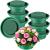 Hahood 8 Packs Floral Foam Rounds in Bowls DIY Flower Arrangement Kit Green Round Wet Flower Foam Blocks for Fresh and Artificial Flower Arrangements Birthday Wedding Party Decors