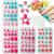 Kalolary 4 boxes children fingernails gradient color children artificial nails press on nails short cover false nail set with 1 piece of nail glue sticker artificial nail tips gift for girls - b