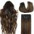 Clip in Hair Extensions Human Hair Extensions  DOORES Balayage Dark Brown to Chestnut Brown 120g 7pcs 18 Inch Real Human Hair Extensions Clip in Straight Remy Hair Extensions 18 Inch-120g 2/6/2 Dark Brown to Chestnut Br...