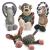 Awoof toy for dogs interactive plush dog toys stable squeaky dog toys with cotton fabric chewing bone toys for puppies small medium -sized and large races (4 pack) Dark color