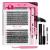 PRO DIY Lash Extension Kit 280pcs Lash Clusters D Curl Eyelash Extension Kit Individual Lashes with Lash Bond and Seal Lash Applicator Easy to Apply at Home(30D+40D-9-15mix Kit) 9-15 mix 30D+40D-D Kit (G)
