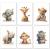 Lavema pictures children's room |Happy Africa Safari animals |Poster A4 without picture frames |Children's room poster |Girls and boys |Baby room decoration
