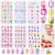 144 Pieces Kids Press on Nails Grils, Thrilez Children Fake Nails Artificial False Nail Tips Pre Glue Full Cover Short Acrylic Nails for Girls Kids Nail Art Decoration (Rainbow Sky)