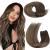 Moresoo Human Hair Weft Extensions Balayage Sew in Hair Extensions Real Hair Dark Brown Ombre to Caramel Blonde with Brown Double Weft Extensions 24 Inch 100g/Pack #4/27/4 24 Inch(Pack of 1) WEFT #4/27/4