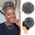 Oseti Curly Grey Hair Buns Messy Bun Hair Piece Clip in Synthetic Hair Pieces for Women Salt and Pepper Bun Hair Extensions Large Curly Drawstring Ponytail Clip on Bun Ponytails for Women (T1B/GREY)
