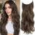 Secret Hair Extensions Invisible Wire Hair Extensions One Piece Wavy Hair Extension Synthetic Hair Pieces for Women 12 Inch Dark Ash Brown Hair Extensions (Dark Ash Brown)
