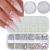 4 Boxs Nail Art Rhinestones Flatback Rhinestones Pearls Nail Charms for Acrylic Nails Crystals Nail Art Supplies Half Round Design Nail Gems Nail Pearls Nail Accessories for DIY Nail Decor. Nail Gems-01