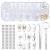 Eyeglass Nose Pads Glasses Repair Kit with 80 Screws Tweezers Small Screwdriver for Glasses 12 Styles 60 Pairs