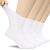Hugh Ugoli Men Bamboo Loose Diabetic Ankle Socks Soft Seamless Toe & Non Binding Socks Wide Thin & Stretchy 4 Pairs 11-13 01- White (4 Pairs)
