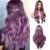Esmee 24 inch long corrugated purple wig for women natural synthetic hair heat -resistant ombre wigs with dark roots for the daily party cosplay