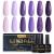 INPING Gel Nail Polish 6 Colors Purple Romantic Lilac Gel Nail Polish Set Wisteria Grape Purple Pink Glitter Violet Fantasy Lavender Nail Varnish Soak Off UV/LED Gifts for Women Nail Art Salon
