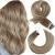 Moresoo Tape in Hair Extensions Light Brown with Platinum Blonde Hair Extensions Real Human Hair Tape in 18 Inch Remy Hair Extensions Tape in Human Hair 20Pcs/50g #8/22/8 18 Inch #8/22/8