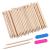 100 Pcs Orange Wooden Sticks Multifunctional Double-End Cuticle Pusher Tools for Nail Manicure Pedicure