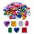 Super Z Outlet 1 Assorted Colorful Adhesive Stick-On Heart Star Round Shaped Jewel Gems for Arts & Crafts Themed Party Decoration Accessories Children Activities (100 Pack)