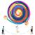 Qetlavee jump rope for multiplayer 5 m long jump rope jump rope children jumping rope children adjustable wooden spherical grip 7 colors rainbow individual