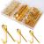 184 Pieces Picture Hanging Kit, 20lb, 30lb, and 50lb Picture Hangers, Metal Picture Hanging Hooks with Nails, on Drywall, Wooden Wall(Gold)
