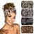 Headbands for Women' s Hair Wide Thick Stretchy Boho African Turban Knotted Leopard Head Bands 4Packs Flower