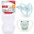 Nuk Space Schnuller |Pacifier with extra ventilation |BPA-free silicone |0-6 months |Frosch & rainbow |2 pieces green 0-6m standard green