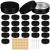Belle vous 24 pc 114 ml round aluminum jar - black metal cans with lid and screw cap - small doses for filling for trips cosmetics sweets as lip balm/cream jar