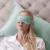 Jasmine Silk 100% Pure Silk Filled Eye Mask / Sleeping Mask Sleep Mask with Ajustable Comfortable Strap (Duck Egg)