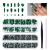 3120 Pcs Green Nail Art Rhinestone Gems Kit EBANKU Nail Art Crystal Flat Back Nail Diamond Jewels with Tweezers and Drill Pen