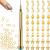 91 Pieces Nail Jewelry Rings with Nail Piercing Tool Hand Drill  Pierced Fingernail Jewel Dangle Nail Art Golden Color Charms for Acrylic Nail Tips DIY Nail Art  Moon  Star  Butterfly  Heart