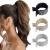 FRDTLUTHW 1.77Inch Small Hair Claw Clips for High Ponytail Rhinestone Shark Hair Clips for Women Thick Long Hair(Pack of 3) 3Pcs Gold Silver Black