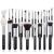 Jessup Brand 25pcs Professional Makeup Brush Set Beauty Cosmetic Foundation Powder Blusher Eyeshadow Blending Concealer Highlight Natural-Synthetic Hair Brushes Set (Black/Silver) Q-Black/Silver