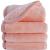 Polyte Premium Hypoallergenic Microfiber Fleece Makeup Remover and Facial Cleansing Cloth 8 x 8 in, 4 Pack (Light Coral)
