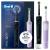 Oral-B Vitality Pro electrical toothbrush/electric toothbrush double pack with 2 plug-in brushes 3 cleaning modes for dental care gift man/woman designed by brown black/purple black/purple Violet
