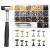 TLKKUE 240 Sets Rivets for Leather 3 Sizes Double Cap Rivets Tubular 4 Colors Leather Rivets with Rubber Hammer Fixing Tool Kit 4 Pieces for DIY Leather Craft Clothes Shoes Decoration and Repair