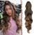 FESHFEN Long Ponytail Extension Curly Wavy Clip in Synthetic Hairpieces Drawstring Ponytail Braun to Auburn Hair Pony Extension for Women Girls 60 cm Brown to Auburn