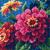 Dimensions Mini Needlepoint Kit 5"X5"-Zinnias Stitched In Thread -7213