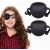2 Pcs Eye Patches, 3D Eye Patch for Adults/Kids Adjustable Eyepatch for Right or Left Eye Amblyopia Lazy Patch Black+black