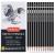 PANDAFLY Professional Drawing Sketching Pencil Set - 12 Pieces Graphite Pencils(14B - 2H), Ideal for Drawing Art, Sketching, Shading, Artist Pencils for Beginners & Pro Artists 12 Pack - Black