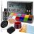 Wismee SFX Makeup Kit Professional Face Body Paint Halloween Special Effects Makeup Set with Scar Wax,10 Face Paint Brushes,Spatula Tool,2 Fake Scab Blood,Stipple Sponge Oil Based Face Painting Kit Dark tone