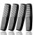 Soft 'N Style Hair Care 4-Pack Comb - Not Breakable - mens comb/fine tooth comb/peines para cabello (Black) (Black)