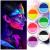 Water -activated Eyeliner Glow Neon Cake Paint 12 Bright Color Hydra Eye Liner UV Glow Blacklight Luminous Body Face Makeup Paint Costume Halloween and Club MakeUp Art Paint (A)