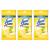 Lysol Disinfecting Wipes To-Go Pack, Lemon Scent, 15 Count (Pack of 3)
