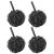 Aquior Shower Sponge, 4-Pack Black Hanging Ribbon-Bath Sponge Mesh Shower Puff,Large Bath Loofahs Easy Foaming Shower Pouf Body Scrubber for Big Full Lather 4pc-Black