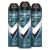 Degree Men Ultrclear Antiperspirant Spray Protects from Deodorant Stains Black + White Instantly Dry Spray Deodorant, 3.8 Ounce (Pack of 3)