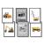 Set of 6 pictures construction vehicles excavator crane children's room decoration picture boy baby room poster DIN A4 truck construction site forklift roller car vehicle decoration No frame