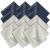 MR.SIGA Premium Microfiber Cleaning Cloths for Lens, Eyeglasses, Screens, Tablets, Glasses, 12 Pack, 6 x 7 inches (15 x 18 cm), Navy/Gray