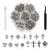 Ruzister 75 pieces 3D-nail charts cross chrome-plated metal silver nail art charm with gothic retro-punk heart and dead heads manicure nail art decorations