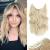 Ms TAj Blonde Halo Hair Extensions 12inch with Adjustable Size Removable Clips Synthetic Short Secret Invisible Hair Extension One Piece Curly Hair Pieces for Women 12 Inch Bleach Blonde