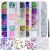 4 Boxes Holographic Nail Sequins Shapes Mixed Iridescent Nail Glitter Flakes Butterfly Hearts Star DIY Design Manicure Decorations Sets for Nail Art/Craft/Makeup (Style A)