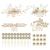 inSowni 36 Pack Gold Flower Leaf Bridal Wedding Hair Side Combs+U-shaped Flower Hair Pins+Spiral Rhinestone Clips Barrettes Formal Prom Hair Pieces Headpieces Accessories for Brides Bridesmaids Women Girls