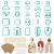 TAINSKY Polymer Clay Cutters Set  25 Shapes Clay Earring Cutters with 145 Earrings Accessories for Polymer Clay Jewelry Making Mint Green