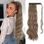 FESHFEN Long Wavy Ponytail Extensions 60cm Body Wavy Wrap Around Hair Ponytails Curly Clip in Synthetic Hairpieces for Women Girls Light Golden Brown & Pale Golden Blonde Mixed 60 cm (Pack of 1) 12/24# Light Golden Brown & Pale Golden Blonde Mixed